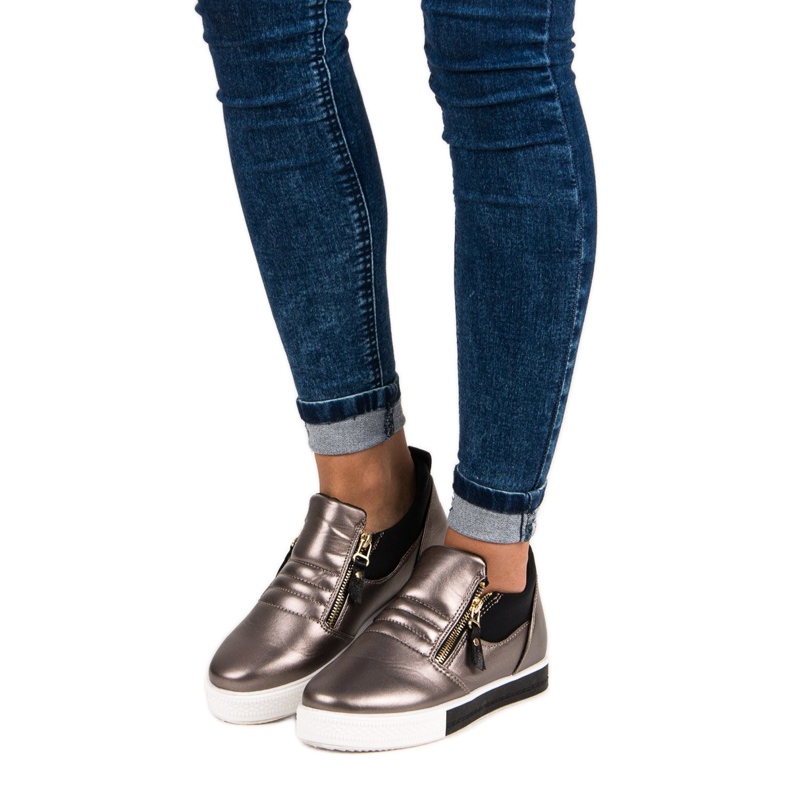 Tênis grafite com zíper cinza 1