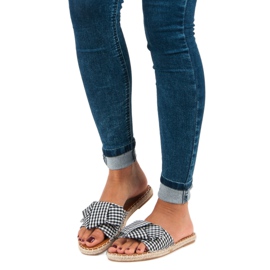 Seastar chinelos pretos xadrez branco 1