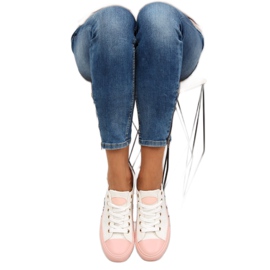 Tênis em uma borracha colorida W-3051 Branco 1