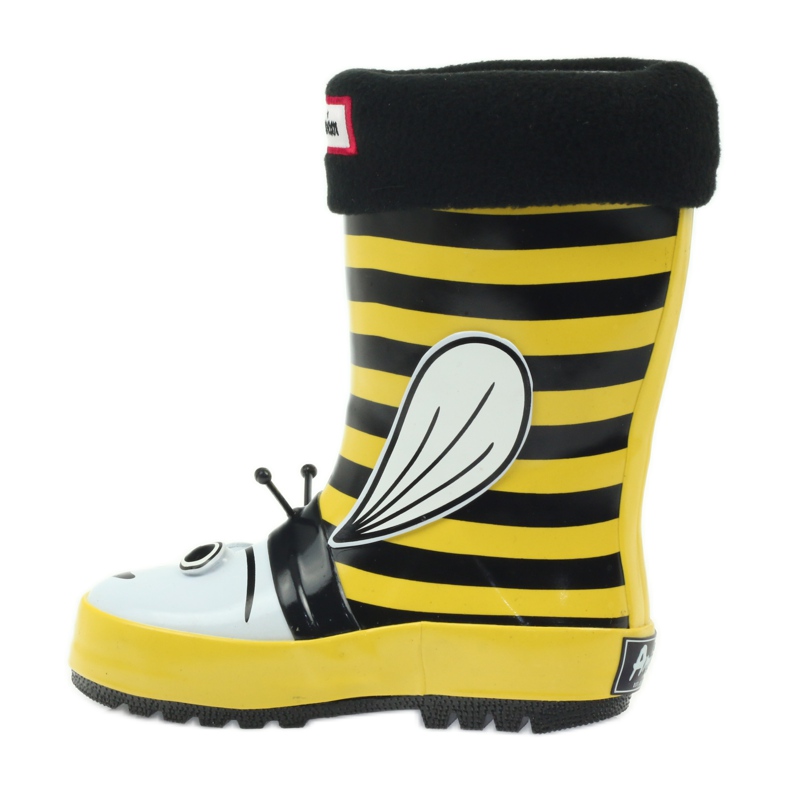 American Club Palmilha infantil de botas de chuva americanas preto amarelo 2