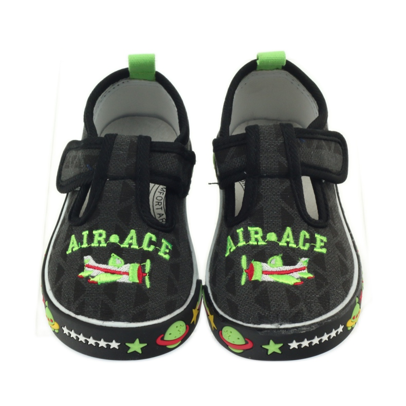 Tênis infantil American Club preto velcro 207/2018 branco verde 4
