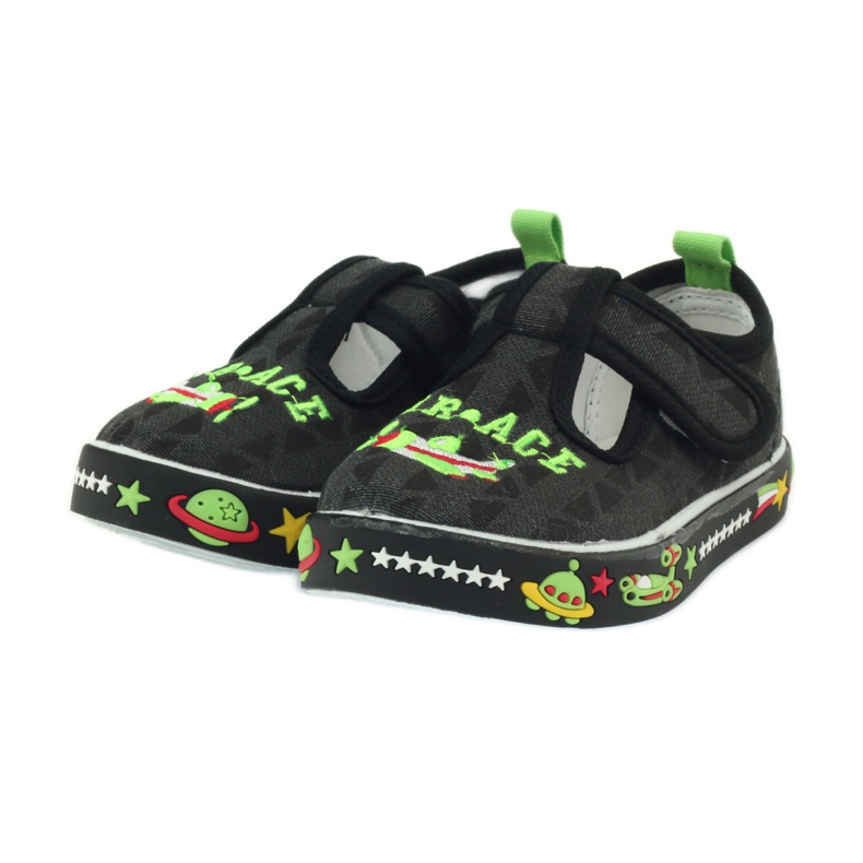 Tênis infantil American Club preto velcro 207/2018 branco verde 3