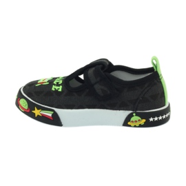 Tênis infantil American Club preto velcro 207/2018 branco verde 2