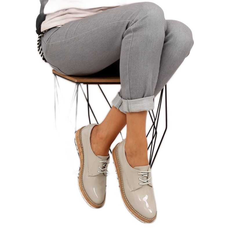 Mocassins com interior em couro 7153 Cinza 1