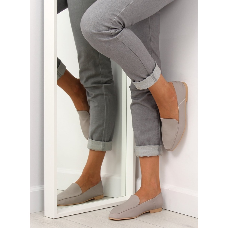 Mocassins macios como pele de bezerro 1182 cinza 1