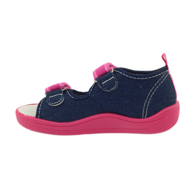 American Club Sandálias americanas sapatos infantis palmilha de couro rosa azul marinho 2