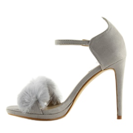 Sandália cinza com salto alto cinza L6120 cinza 2 Sandália cinza com salto alto cinza L6120 cinza 2