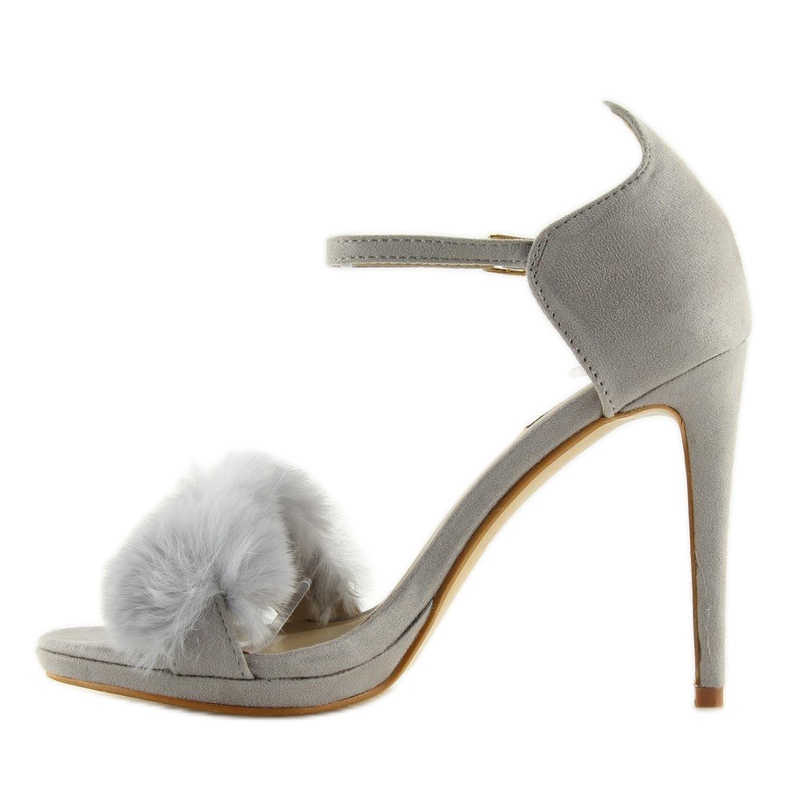 Sandália cinza com salto alto cinza L6120 cinza 2 Sandália cinza com salto alto cinza L6120 cinza 2