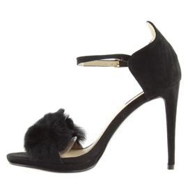 Sandálias pretas de salto alto L6120 Preto 2