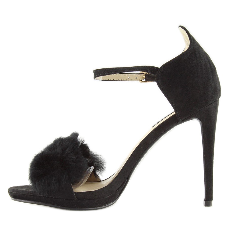 Sandálias pretas de salto alto L6120 Preto 2