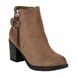 Small Swan Botas femininas elegantes marrom 1