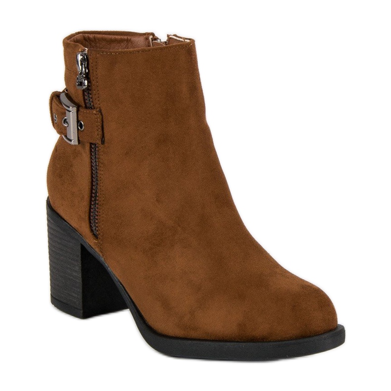 Small Swan Botas femininas elegantes marrom 1