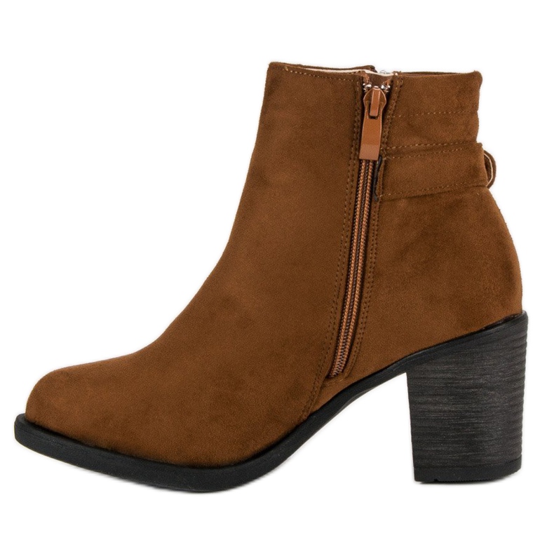 Small Swan Botas femininas elegantes marrom 2