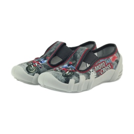 Chinelos Befado sapatos de criança 290x166 cinza vermelho 3