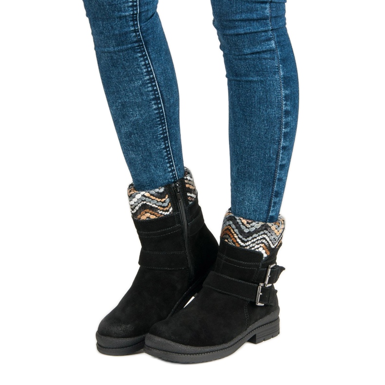 Filippo Botins de couro preto 1