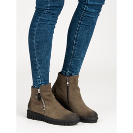 Botas baixas no zíper VINCEZA verde 1