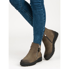 Botas baixas no zíper VINCEZA verde 2