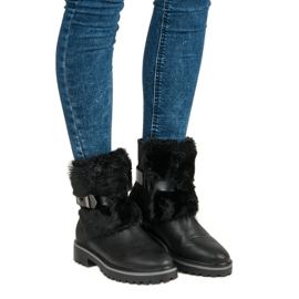 Filippo Botas Pretas Com Pele preto 1