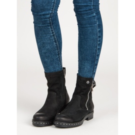 Botas VINCEZA em pele preta preto 1