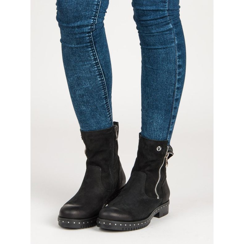 Botas VINCEZA em pele preta preto 1