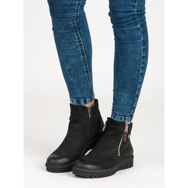 Botas baixas no zíper VINCEZA preto 1