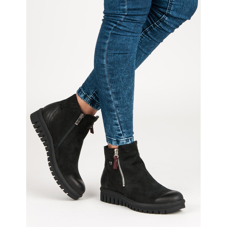 Botas baixas no zíper VINCEZA preto 2