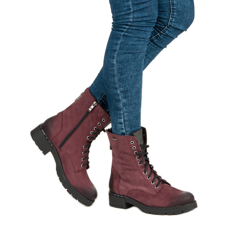 Bota com cadarço VINCEZA vermelho 2