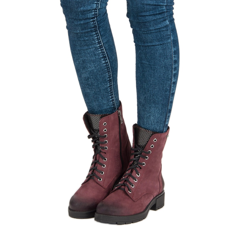 Bota com cadarço VINCEZA vermelho 1