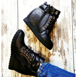 J. Star Tênis estilosos com amarração preto 2