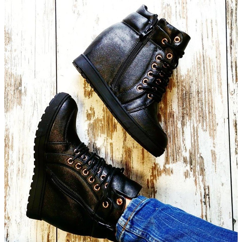 J. Star Tênis estilosos com amarração preto 2