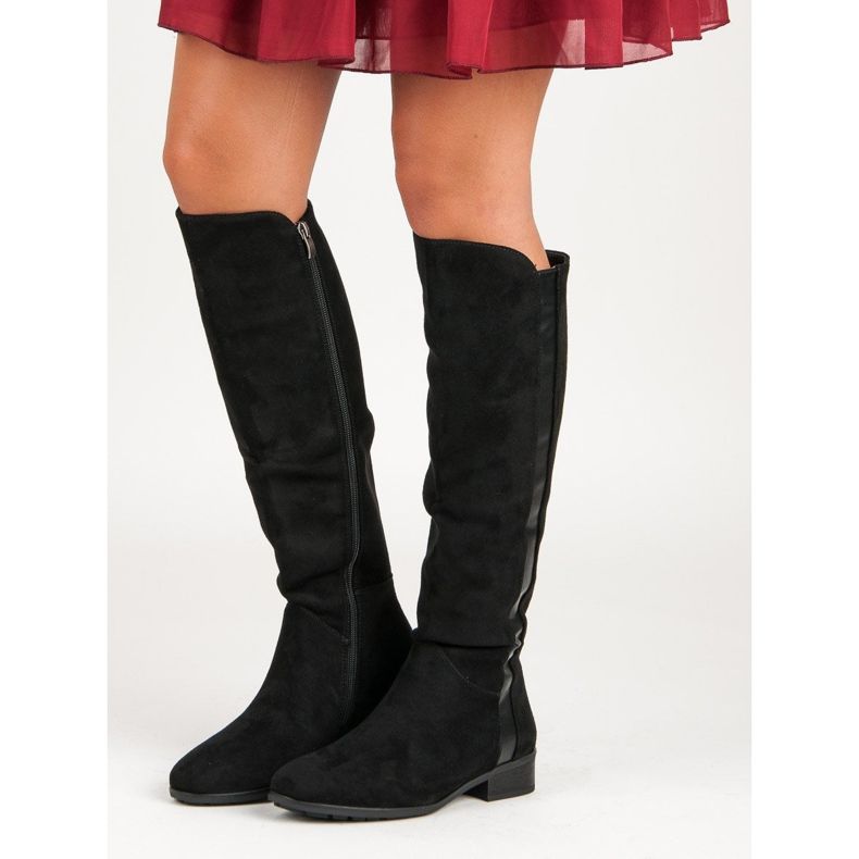 Filippo Botas de camurça femininas preto 1