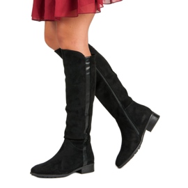 Filippo Botas de camurça femininas preto 2