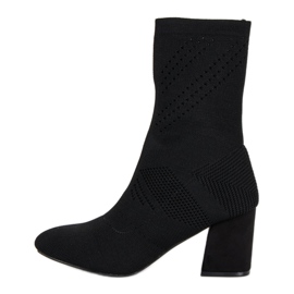 Botas femininas ajustadas preto 1