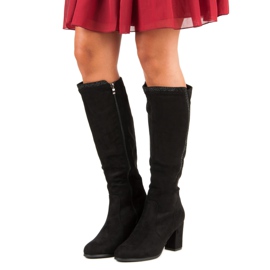 Botas de camurça preta preto 1 Botas de camurça preta preto 1