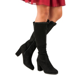 Botas de camurça preta preto 2