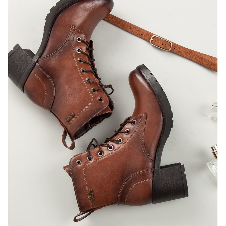 Botas vinceza castanhas com atacadores castanho 1