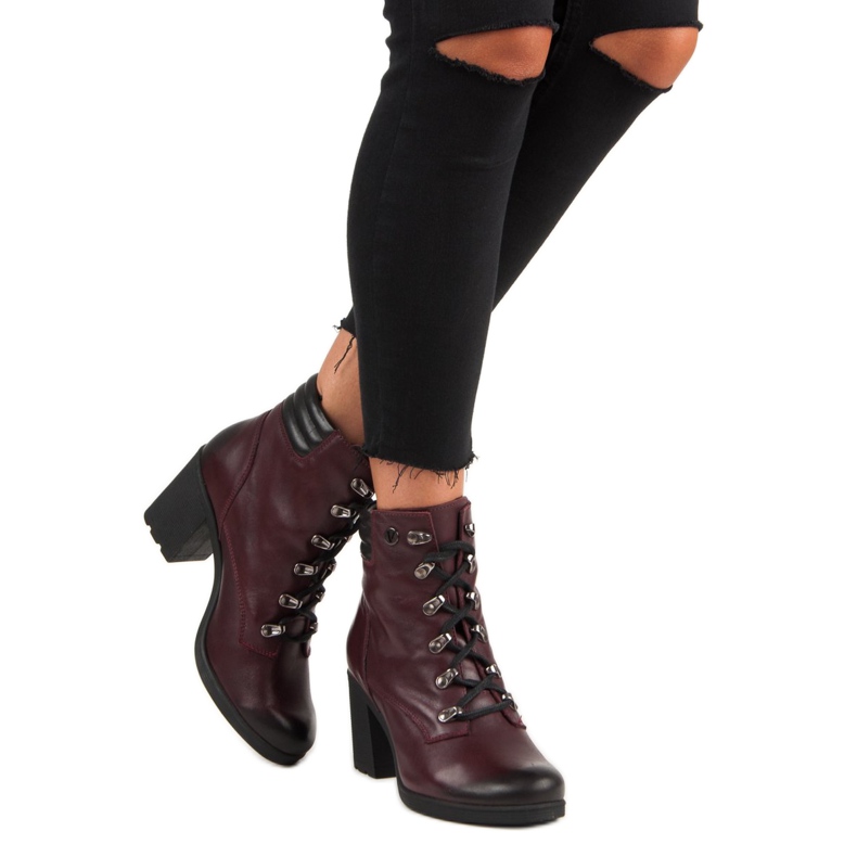 Botas confortáveis ​​de salto alto VINCEZA vermelho 2