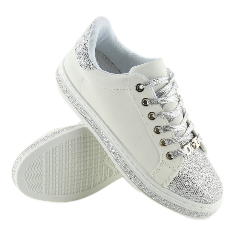 Tênis feminino branco e prata BK-81 1