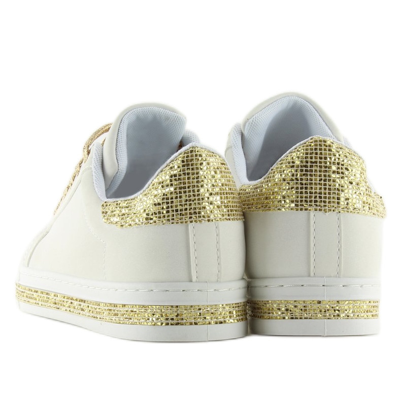 Tênis feminino branco e dourado BK-81 BRANCO / OURO 1