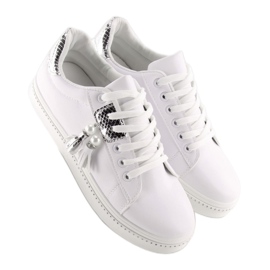 Tênis feminino branco e prata 88038 BRANCO / PRATA 1