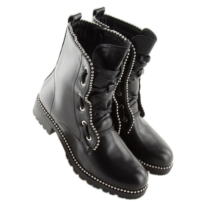 Botas pretas para mulheres trabalhadoras negras NC251 Preto 1
