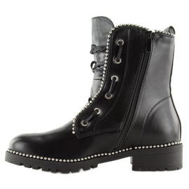 Botas pretas para mulheres trabalhadoras negras NC251 Preto 2