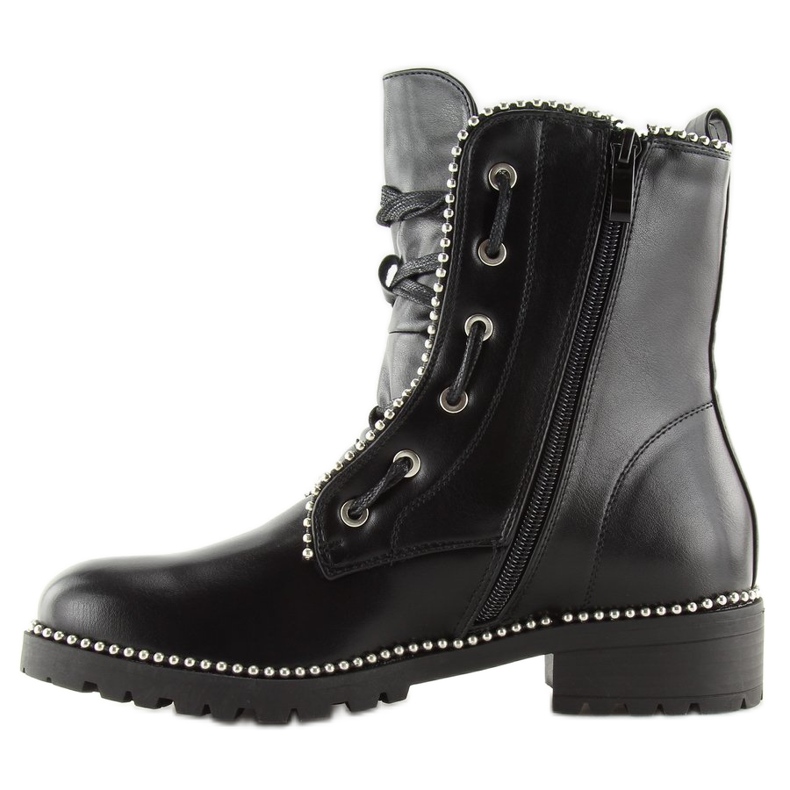 Botas pretas para mulheres trabalhadoras negras NC251 Preto 2