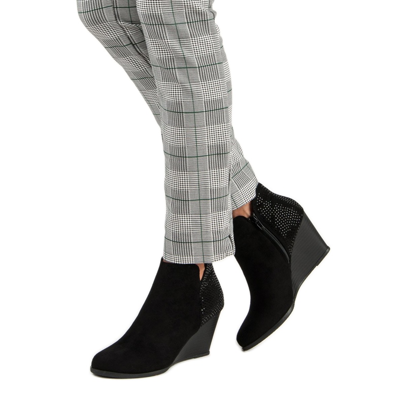 Corina Botas de cunha elegantes preto 1