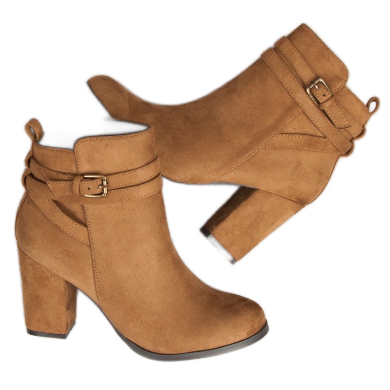 Corina Botas elegantes de salto alto marrom 2