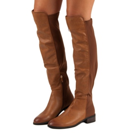 Corina Botas marrons acima do joelho castanho 1