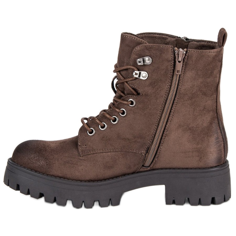 Corina Trabalhadores de camurça com nós marrom 1