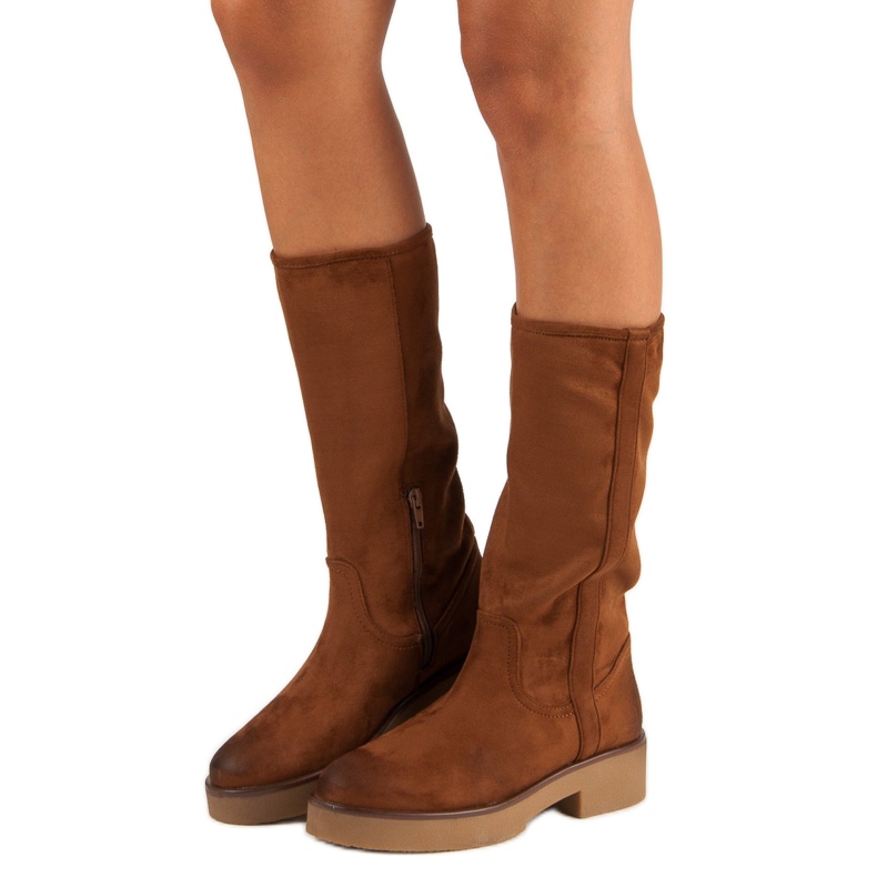 Corina Botas de camurça femininas marrom 1