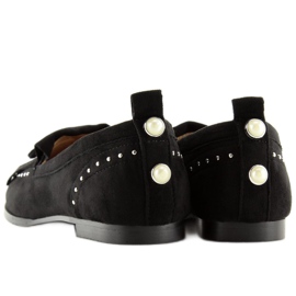 Mocassins pretos femininos negros G242 pretos 2