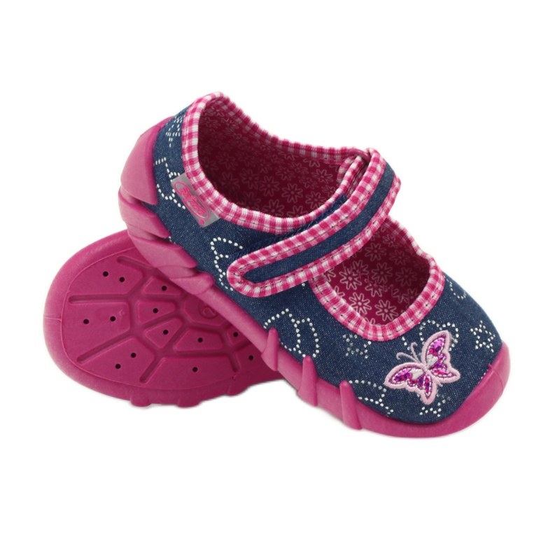 Sapatos infantis Befado 109p164 chinelos cinza rosa azul marinho 5